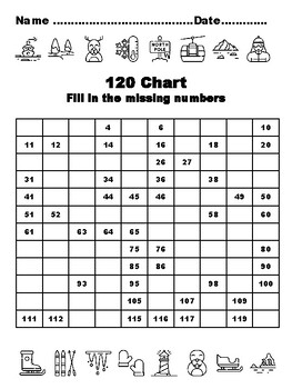 120 Chart Activities, 100, Arctic Common Core Grade 1 Math Activities, 100 Fi