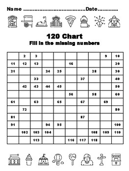 120 Chart Activities, 100, Fun Fair Common Core Grade 1 Math Activities, 100