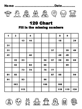 120 Chart Activities, 100, Monster Common Core Grade 1 Math Activities, 100 F