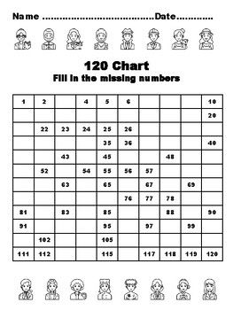 120 Chart Activities, 100, Professions Common Core Grade 1 Math Activities, 1