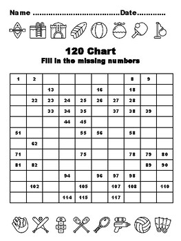 120 Chart Activities, 100, Summer Games Common Core Grade 1 Math Activities,