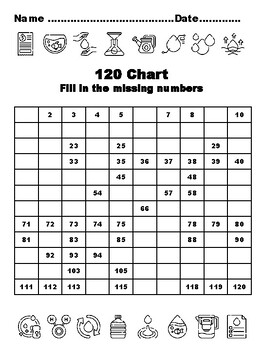 120 Chart Activities, 100, Water Common Core Grade 1 Math Activities, 100 Fil
