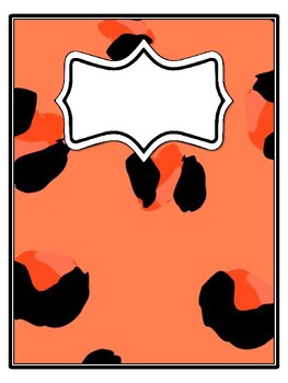 4 Animals Binder Covers and Spines