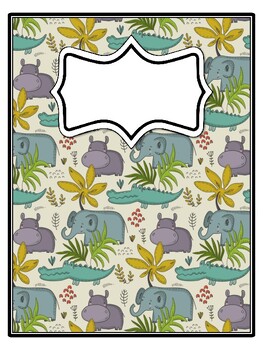 4 Animals Binder Covers and Spines