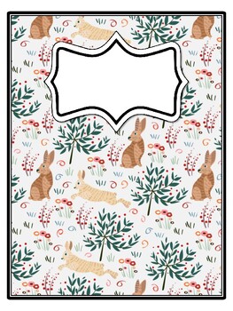 4 Bunny Binder Covers and Spines