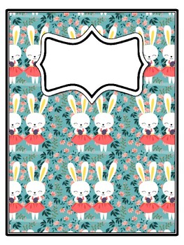 4 Bunny Binder Covers and Spines