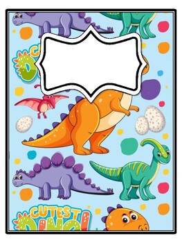 4 Dinosaur Binder Covers and Spines