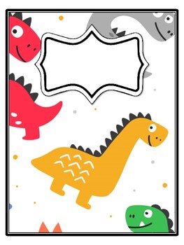 4 Dinosaur Binder Covers and Spines