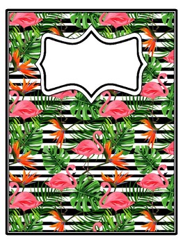 4 Flamingo Binder Covers and Spines