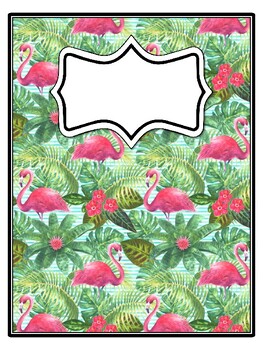 4 Flamingo Binder Covers and Spines