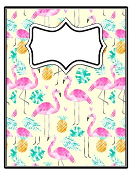 4 Flamingo Binder Covers and Spines