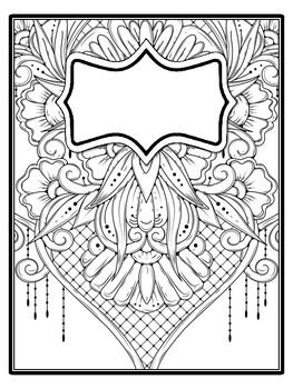 4 Floral Binder Covers and Spines, Floral Back To School Coloring Pages