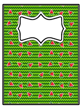 4 Fruits, Watermelon Binder Covers and Spines