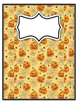 4 Halloween, Jack-O-Lantern Binder Covers and Spines