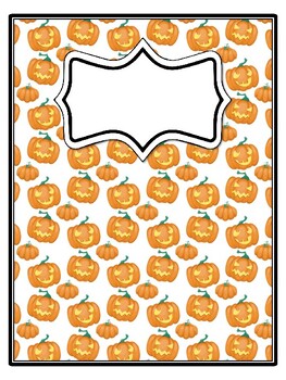 4 Halloween, Jack-O-Lantern Binder Covers and Spines