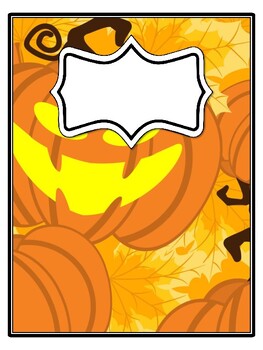 4 Halloween, Jack-O-Lantern Binder Covers and Spines