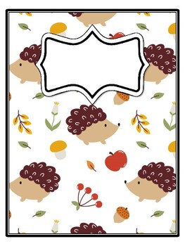 4 Hedgehog Binder Covers and Spines