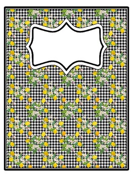 4 Lemon Binder Covers and Spines
