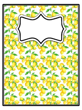 4 Lemon Binder Covers and Spines