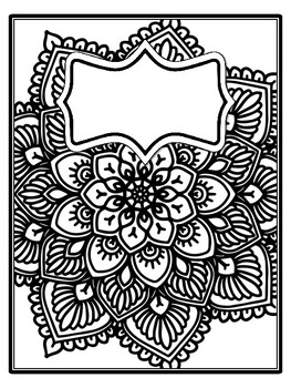 4 Mandala Binder Covers and Spines, Mandala Back To School Coloring Pages