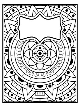 4 Mandala Binder Covers and Spines, Mandala Back To School Coloring Pages