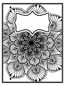 4 Mandala Binder Covers and Spines, Mandala Back To School Coloring Pages