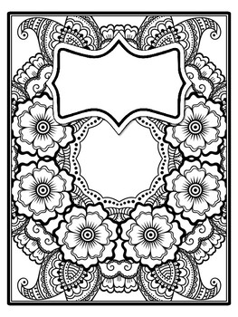 4 Mandala Binder Covers and Spines, Mandala Back To School Coloring Pages