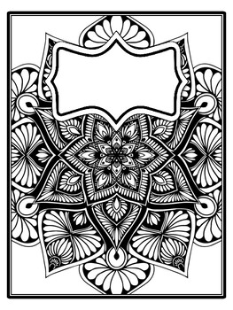 4 Mandala Binder Covers and Spines, Mandala Back To School Coloring Pages
