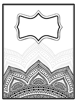 4 Mandala Binder Covers and Spines, Mandala Back To School Coloring Pages
