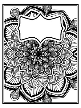 4 Mandala Binder Covers and Spines, Mandala Back To School Coloring Pages