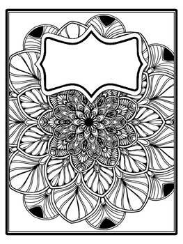 4 Mandala Binder Covers and Spines, Mandala Back To School Coloring Pages