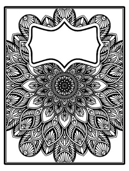 4 Mandala Binder Covers and Spines, Mandala Back To School Coloring Pages