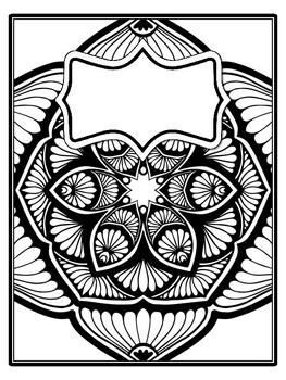 4 Mandala Binder Covers and Spines, Mandala Back To School Coloring Pages