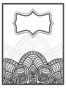 4 Mandala Binder Covers and Spines, Mandala Back To School Coloring Pages