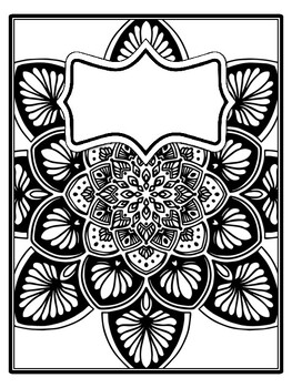 4 Mandala Binder Covers and Spines, Mandala Back To School Coloring Pages