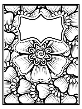 4 Mandala Binder Covers and Spines, Mandala Back To School Coloring Pages