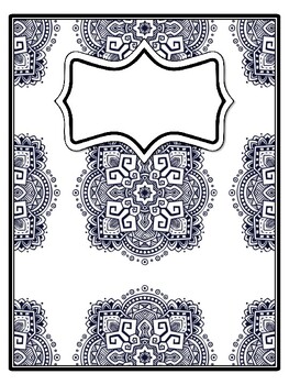 4 Mandala Binder Covers and Spines, Mandala Back To School Coloring Pages