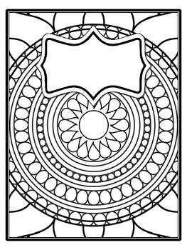4 Mandala Binder Covers and Spines, Mandala Back To School Coloring Pages