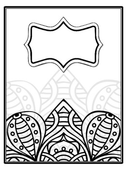 4 Mandala Binder Covers and Spines, Mandala Back To School Coloring Pages