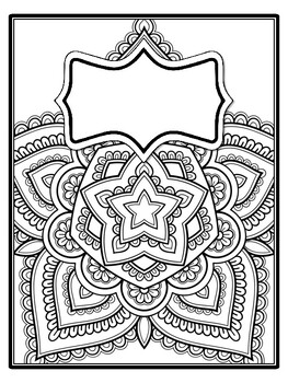 4 Mandala Binder Covers and Spines, Mandala Back To School Coloring Pages