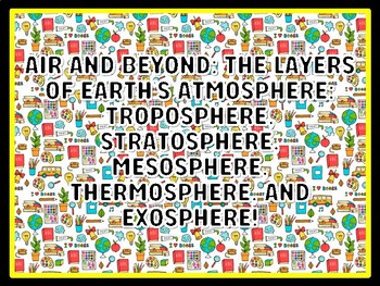 AIR AND BEYOND: THE LAYERS OF EARTH'S ATMOSPHERE: TROPOSPHERE, STRATOSPHERE,