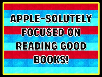 APPLE-SOLUTELY FOCUSED ON READING GOOD BOOKS! Read Across America Door Décor