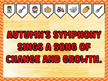 AUTUMN'S SYMPHONY SINGS A SONG OF CHANGE AND GROWTH. Fall Bulletin Board Deco