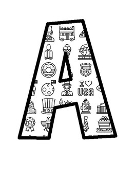 America Bulletin Board Letters, America Bulletin Board Décor Kit
