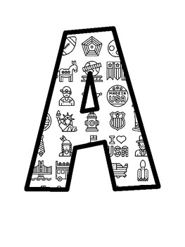 America Bulletin Board Letters, America Bulletin Board Décor Kit