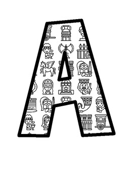 Ancient Greece Bulletin Board Letters, Ancient Greece Bulletin Board Décor Ki