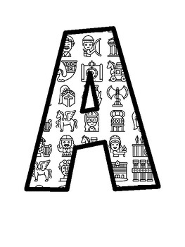 Ancient Greece Bulletin Board Letters, Ancient Greece Bulletin Board Décor Ki