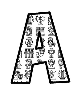 Ancient Greece Bulletin Board Letters, Ancient Greece Bulletin Board Décor Ki