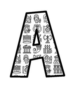 Ancient Greece Bulletin Board Letters, Ancient Greece Bulletin Board Décor Ki