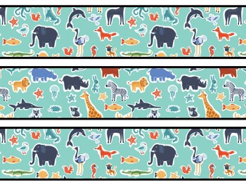 Animals Bulletin Board Decor Kit, Animals Letters